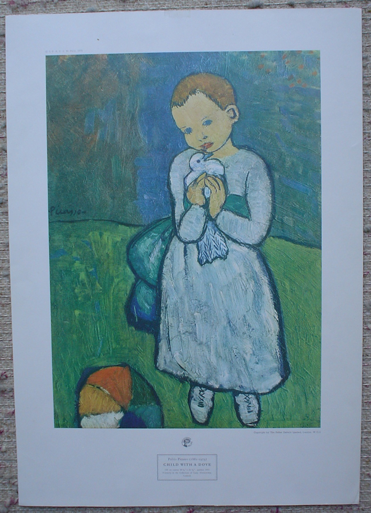Child With Dove by Pablo Picasso, shown with full margins - collectable collotype fine art print