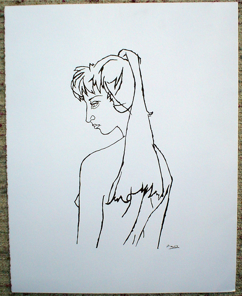 Jacqueline by Pablo Picasso, shown with full margins - silkscreen reproduction fine art print