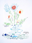 Blue Flower 1961 by Pable Picasso - silkscreen reproduction fine art print