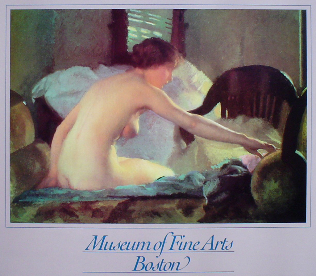 Nude Seated by William McGregor Paxton, Museum of Fine Arts Boston - offset lithograph fine art poster print