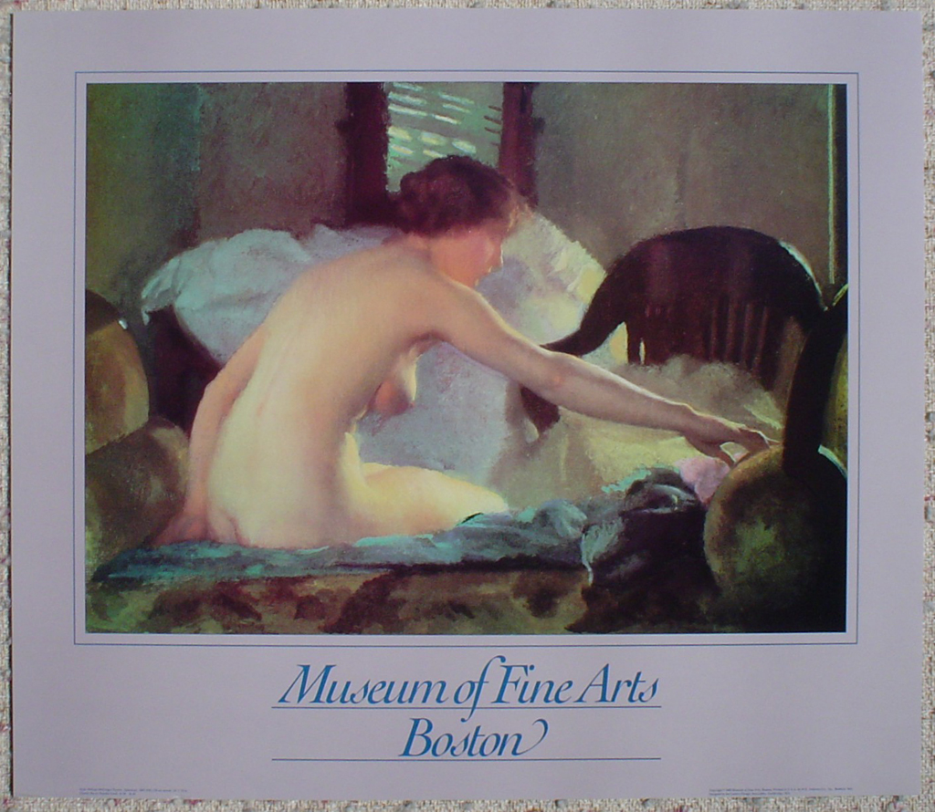 Nude Seated by William McGregor Paxton, Museum of Fine Arts Boston, shown with full margins - offset lithograph fine art poster print