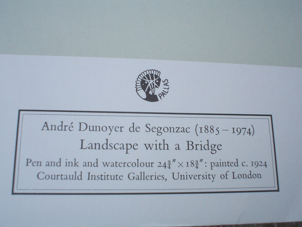 Landscape With A Bridge by Andre Dunoyer De Segonzac, detail Title - offset lithograph fine art print