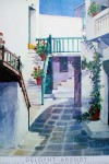 Upstairs by Mary Deloyht-Arendt, Galleria Le Shea, Montecito California - offset lithograph fine art poster print