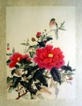 Camellia And A Bird by Cheng Wu Fei - offset lithograph fine art print