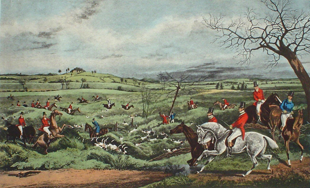 Hunting Scene: Getting Away Tally Ho by Henry Alken - offset lithograph fine art print