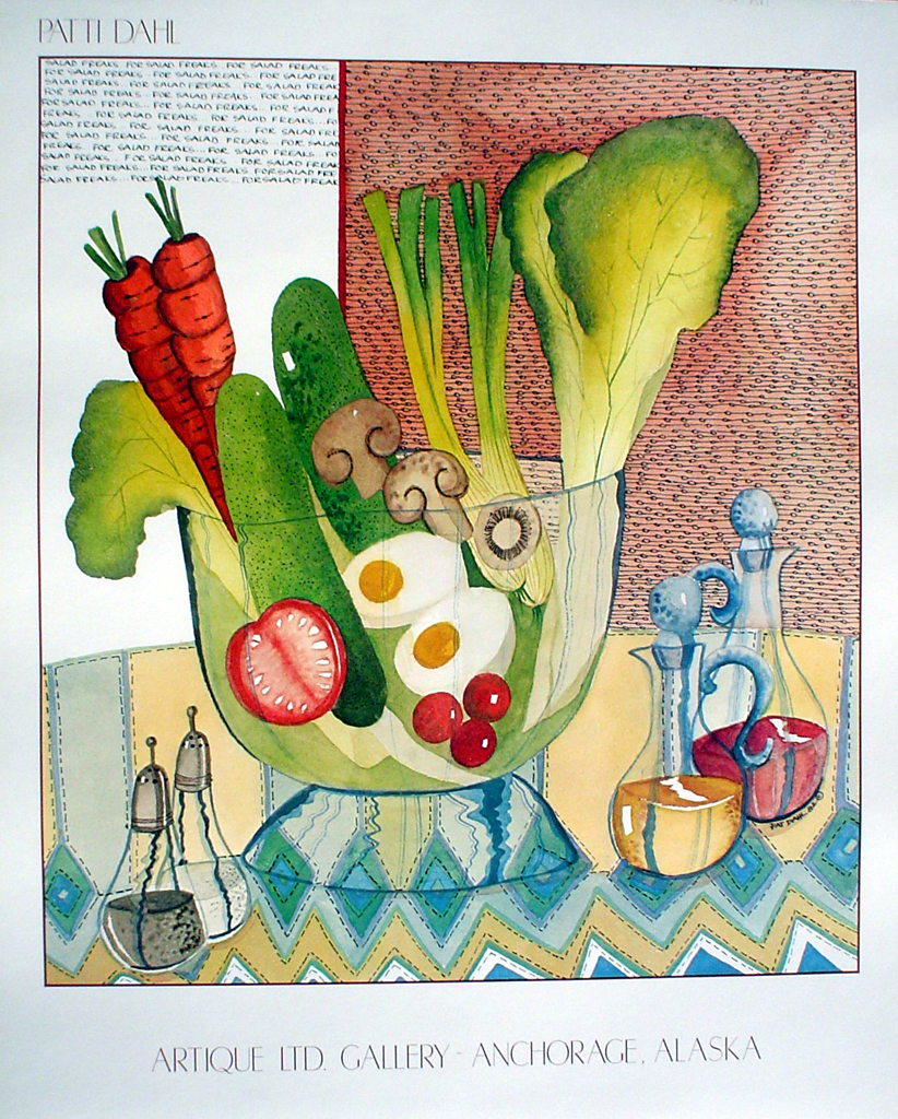 Salad Bowl by Patti Dahl, Artique Gallery, Anchorage Alaska - offset lithograph fine art poster print
