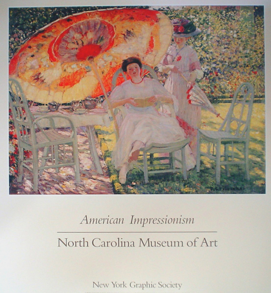 The Garden Parasol by Frederick Frieseke, North Carolina Museum of Art - offset lithograph fine art poster print