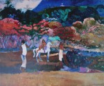 Woman On A White Horse by Paul Gauguin - offset lithograph fine art print