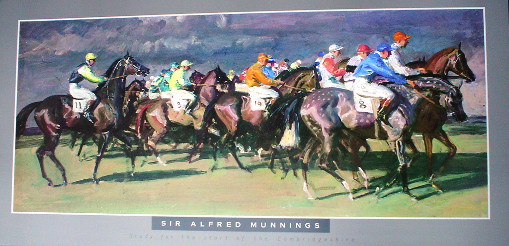 Study For The Start Of The Cambridgeshire by Sir Alfred Munnings - offset lithograph fine art poster print