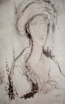 Head Of A Woman by Amedeo Modigliani - offset lithograph fine art print