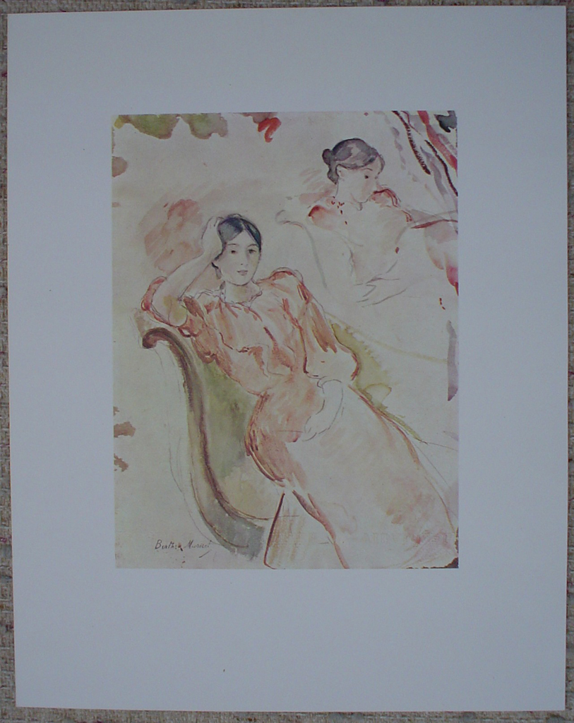 Study Of Jeanne Pontillon by Berthe Morisot, shown with full margins - offset lithograph fine art print