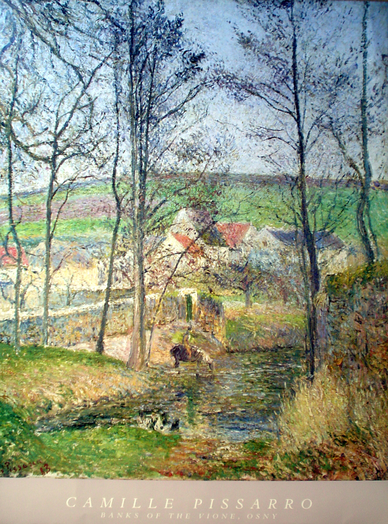 Banks Of The Vione, Osny by Camille Pissarro - offset lithograph fine art poster print