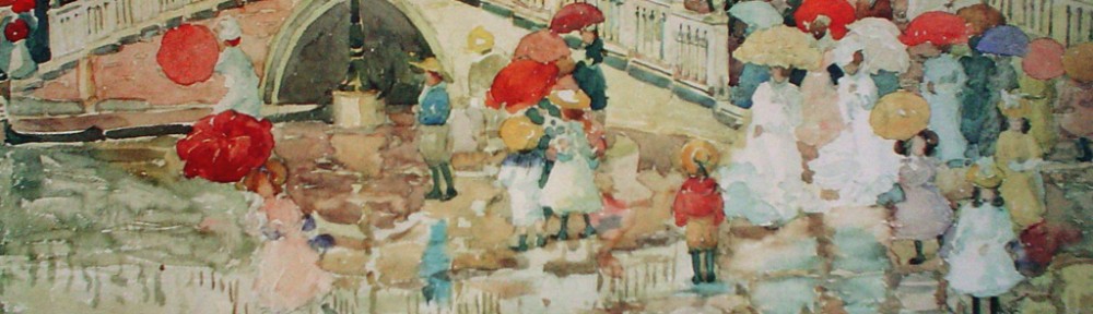 Umbrellas In The Rain by Maurice Prendergast, Museum of Fine Arts, Boston - offset lithograph fine art poster print