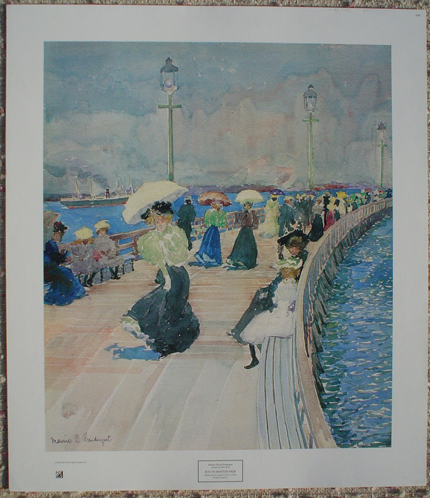 South Boston Pier by Maurice Prendergast, shown with full margins - offset lithograph fine art print