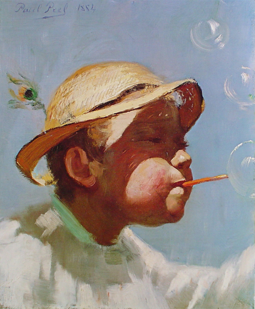 The Bubble Boy by Paul Peel - offset lithograph fine art print