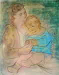 Mother And Child by Pablo Picasso - offset lithograph fine art print