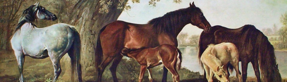 Mares And Foals by George Stubbs - collectible collotype fine art print