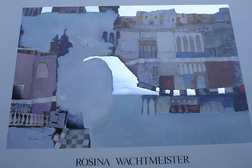 Fairy Tale Castle by Rosina Wachtmeister, angled to show metal foil - offset lithograph with metal foil insets fine art poster print