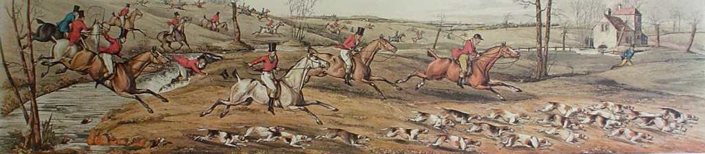 Full Cry by Henry Alken - restrike etching, hand-coloured original print