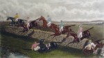 Steeplechase, The Stone Wall by GC Hunt and Son - restrike etching, hand-coloured original print