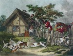 Fox Hunting, The Death by George Morland - restrike etching, hand-coloured original print