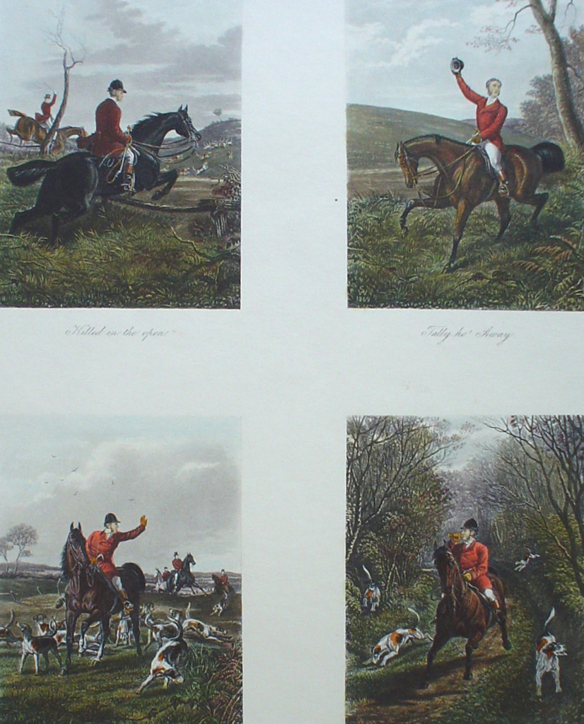 Hunting Incidents by Sheldon Williams - restrike etching, hand-coloured original print
