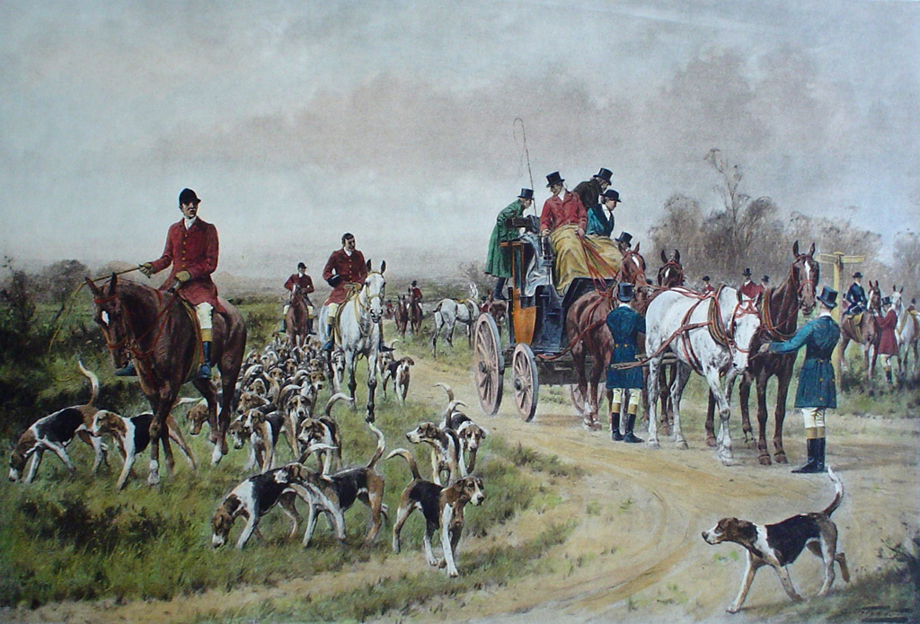A Meet At The Crossroads by George Wright - restrike etching, hand-coloured original print