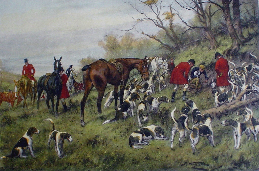His Same Old Game by George Wright - restrike etching, hand-coloured original print