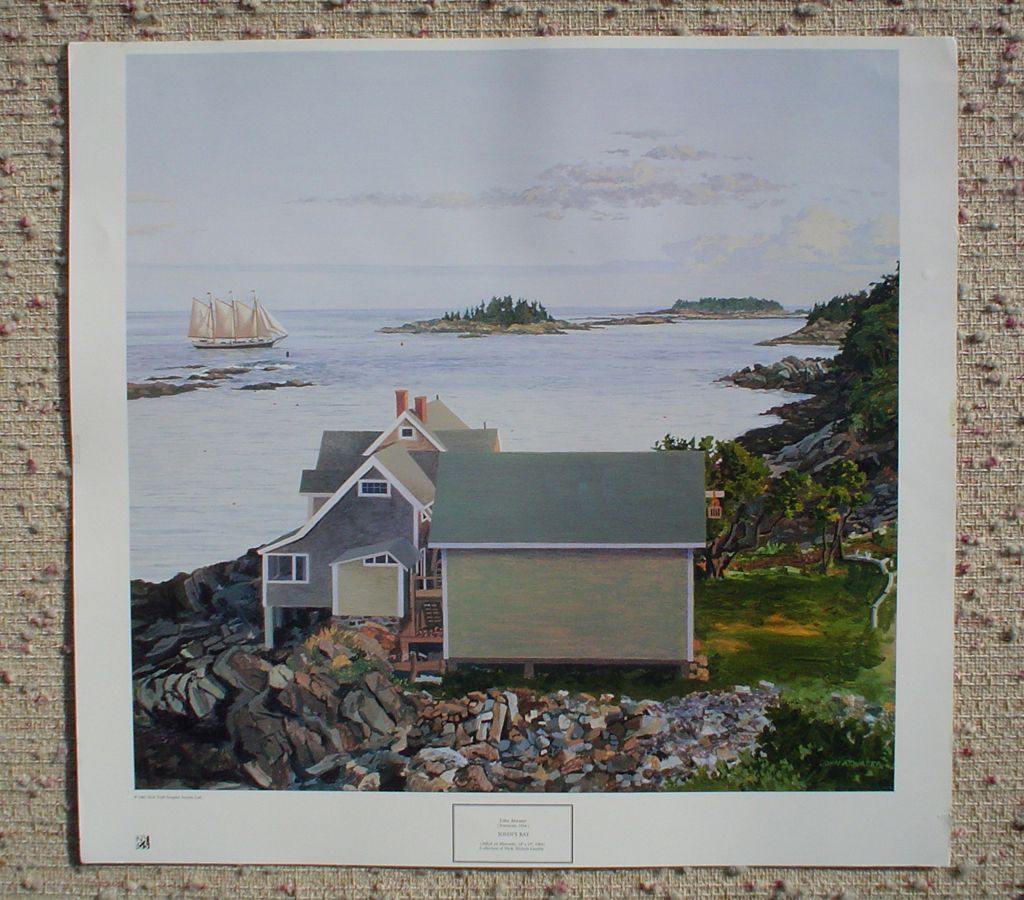 John's Bay by John Atwater, shown with full margins - offset lithograph fine art print