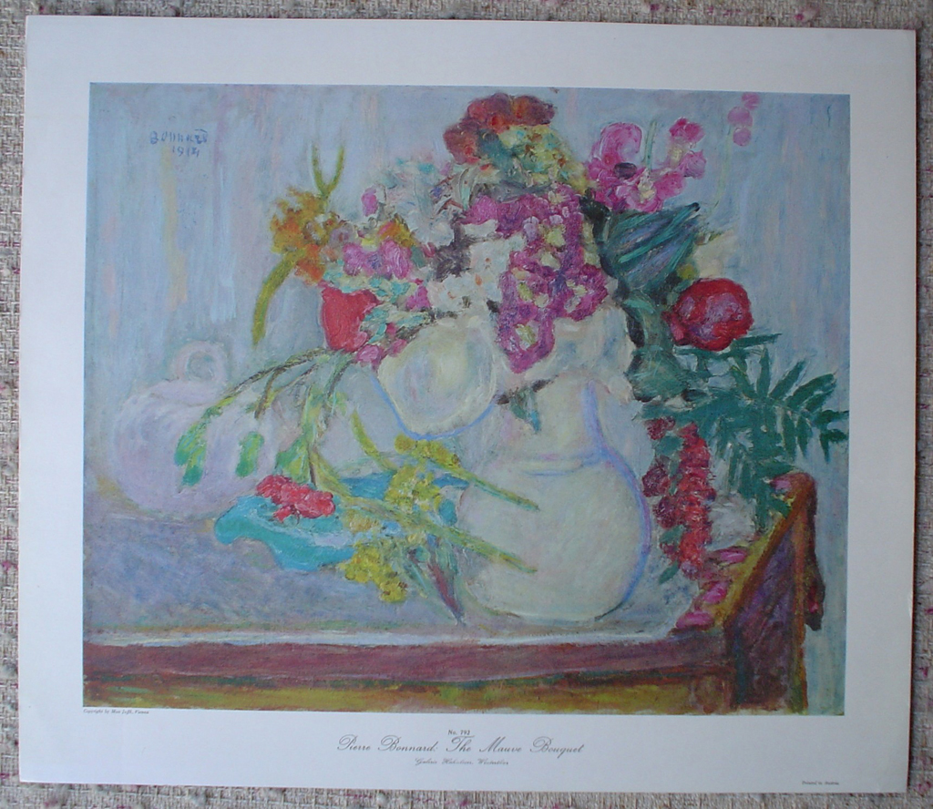 The Mauve Bouquet by Pierre Bonnard, shown with full margins - collectible collotype fine art print