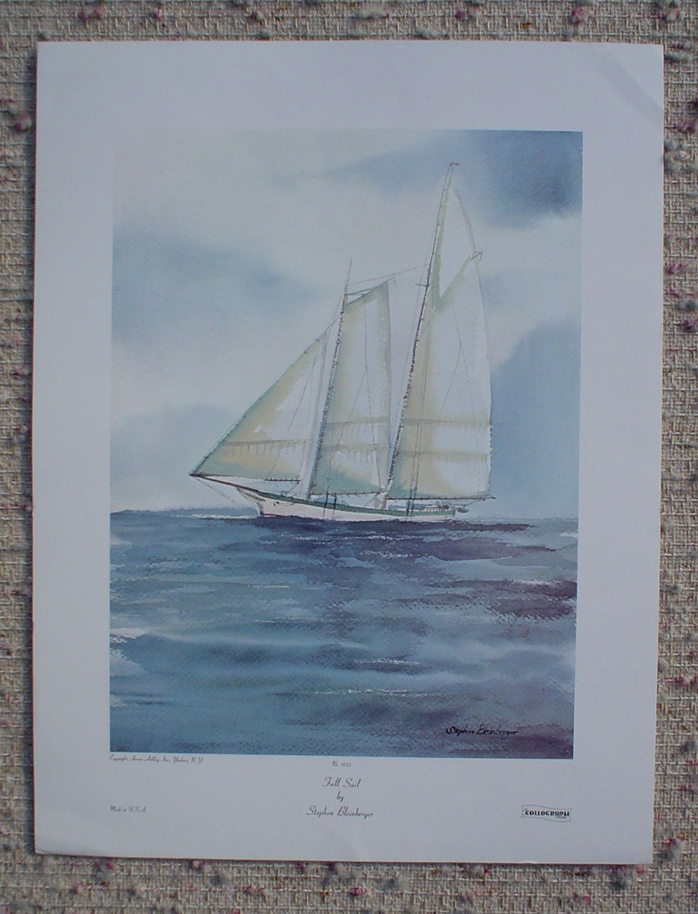 Full Sail by Stephen Bleinberger, shown with full margins - offset lithograph fine art print