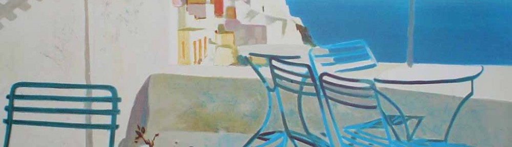Terrasse Au Soleil/ Mediterranean View by George Blouin - original lithograph, signed and numbered 52/ 180