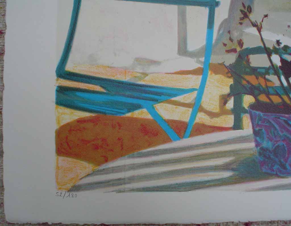 Terrasse Au Soleil/ Mediterranean View by George Blouin, edition detail - original lithograph, signed and numbered 52/ 180