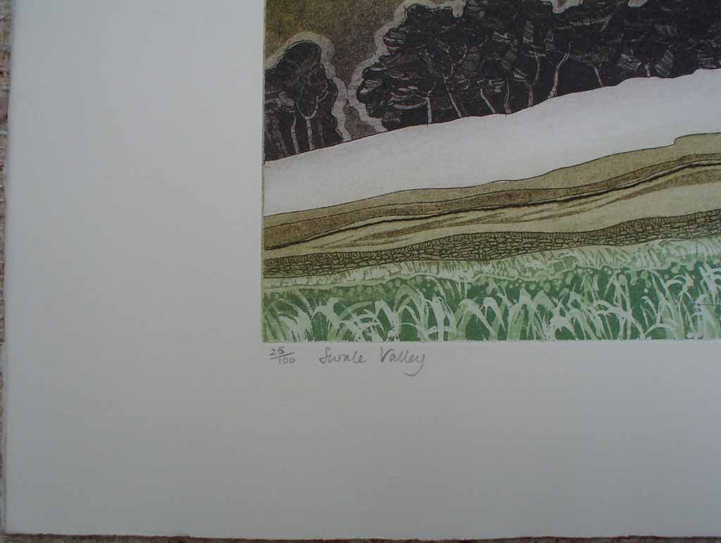 Swale Valley by Robert Barnes, title detail - original etching, signed and numbered 25/ 100