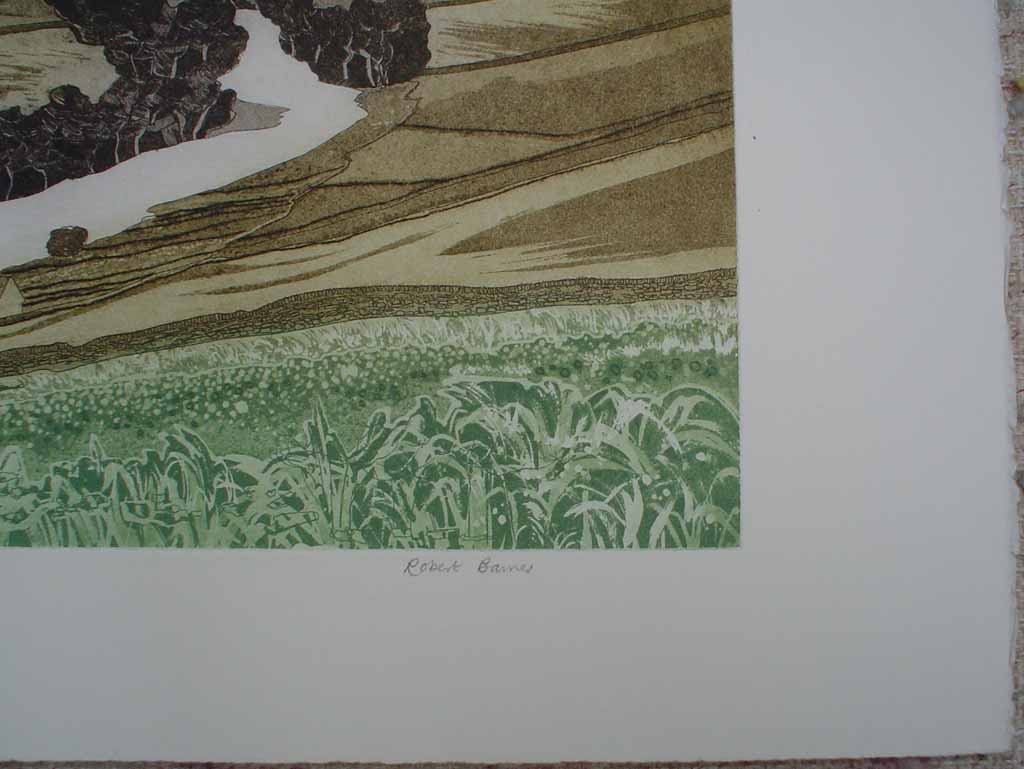 Swale Valley by Robert Barnes, signature detail - original etching, signed and numbered 25/ 100