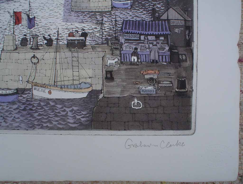 Fare-Ye-Well by Graham Clarke, signature detail - original etching, hand-coloured, signed and numbered 255/ 300