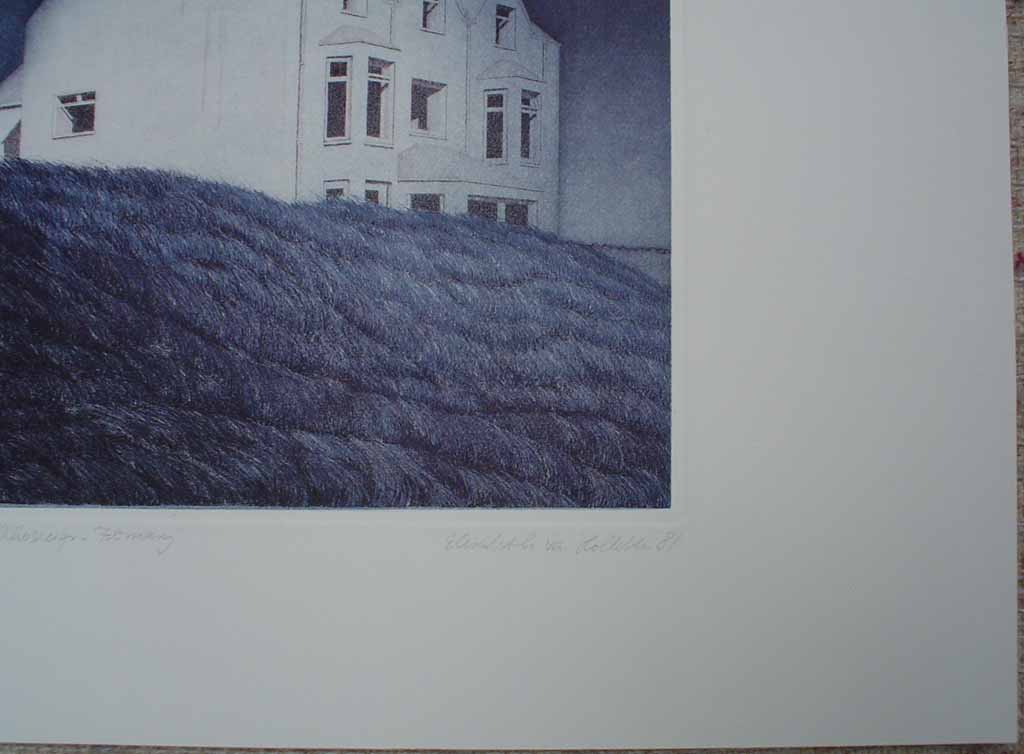 Rhosneiger/February by Elisabeth Van Holleben, title and signature detail - original etching, signed and numbered 30/ 100