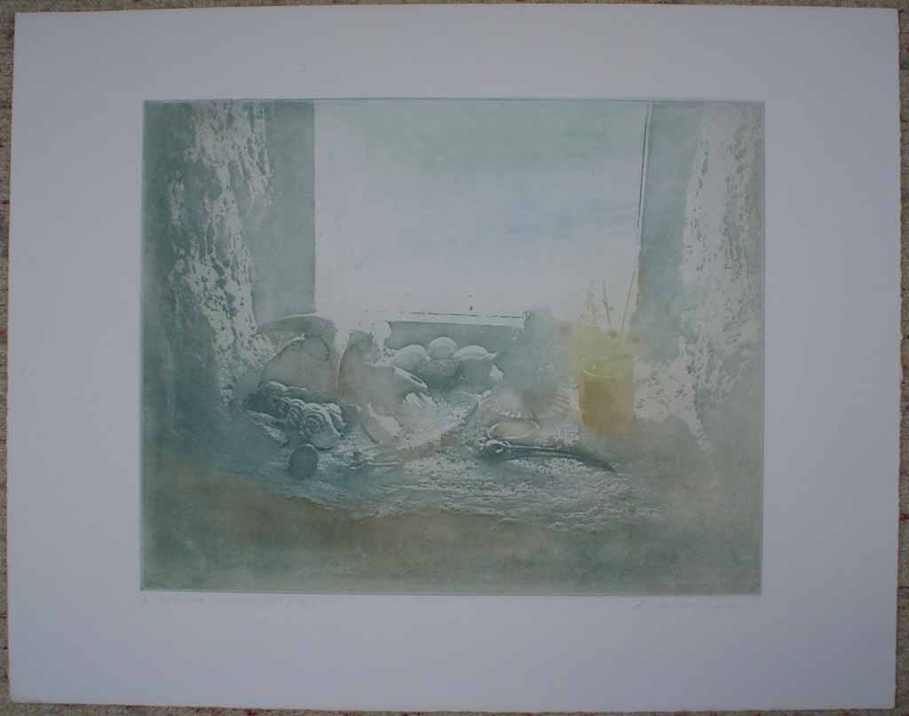 Hebridean Windowsill/ Egg by Donald Wilkinson, shown with full margins - original lithograph, signed and numbered 4/ 90