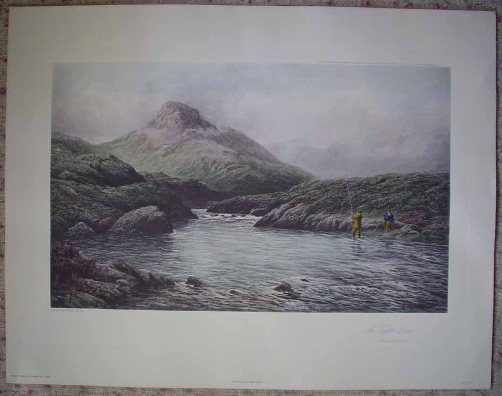 A Tight Line, Connemara by Douglas Adams, shown with full margins - offset lithograph vintage fine art reproduction