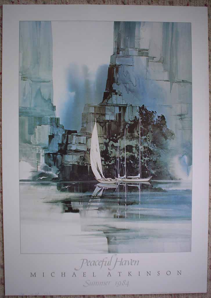 Peaceful Haven by Michael Atkinson, Summer 1984, shown with full margins - offset lithograph fine art poster print