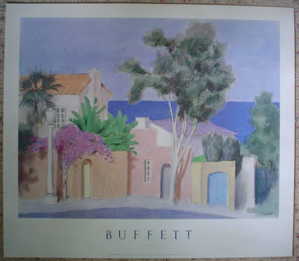 Pastels, La Vista by William Buffett, shown with full margins - offset lithograph vintage fine art poster print