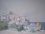 Works On Paper, Santa Catalina by William Buffett - offset lithograph vintage fine art poster print