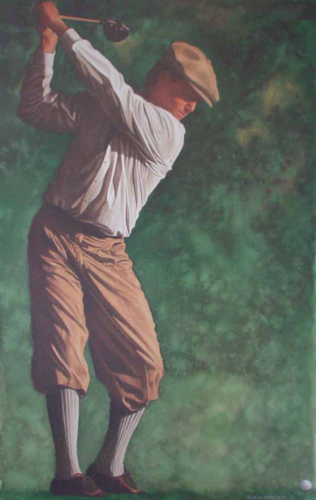 The Art Of Golf: The Drive by Glen Green - offset lithograph reproduction vintage fine art poster print