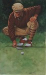 The Art Of Golf: The Line by Glen Green - offset lithograph reproduction vintage fine art poster print