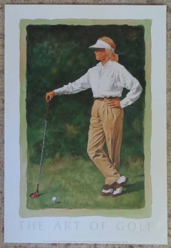 The Art Of Golf: The First Tee by Glen Green, shown with full margins - offset lithograph reproduction vintage fine art poster print