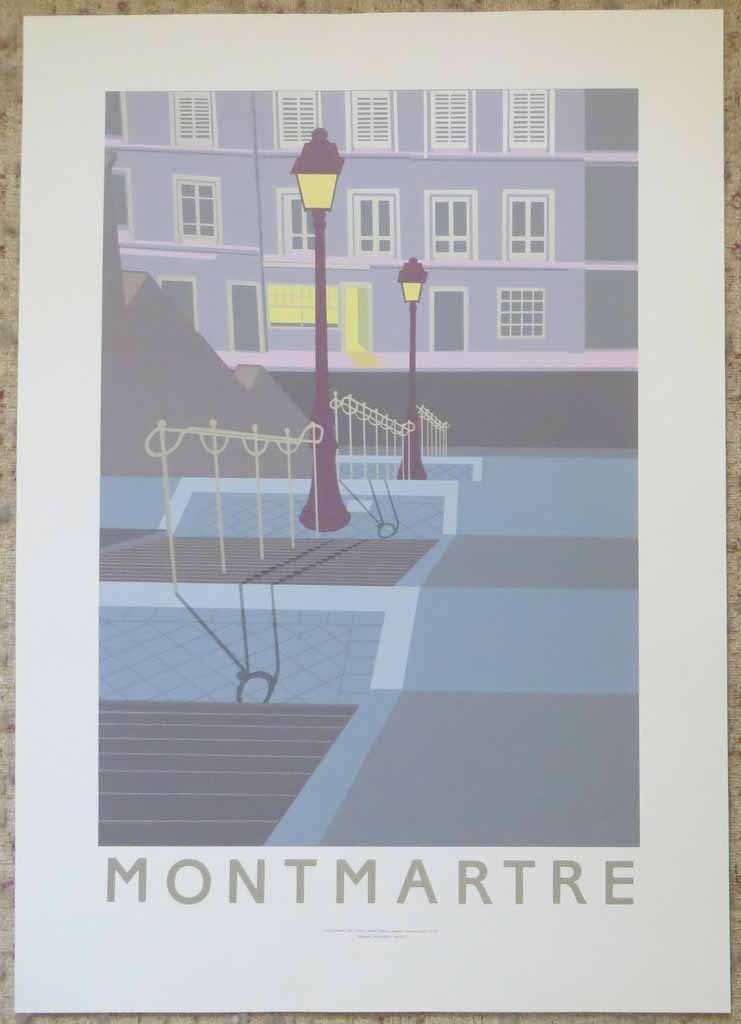 Montmartre by Perry King, shown with full margins - original silkscreen fine art poster
