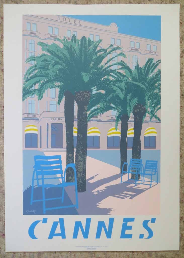 Cannes by Quentin King, shown with full margins - original silkscreen fine art poster