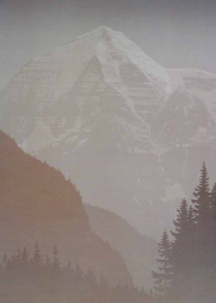 Mount Robson by Peter and Traudl Markgraf - offset lithograph vintage fine art print reproduction