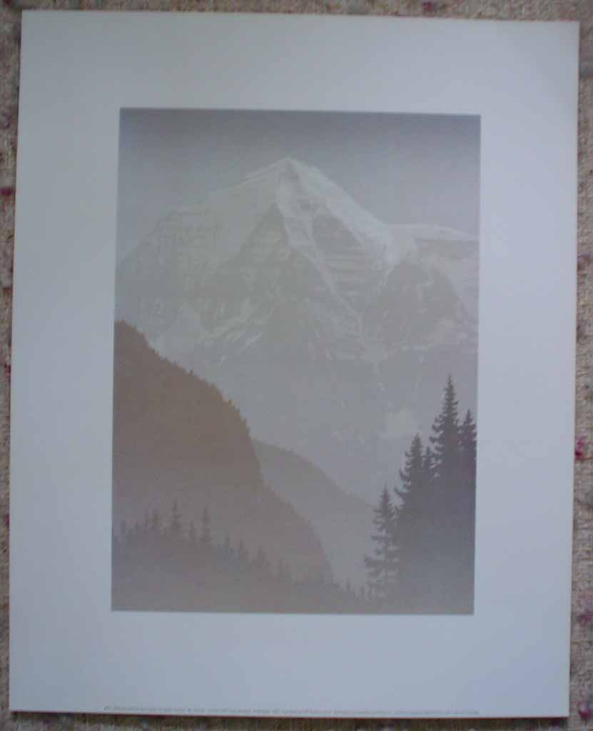 Mount Robson by Peter and Traudl Markgraf, shown with full margins - offset lithograph vintage fine art print reproduction
