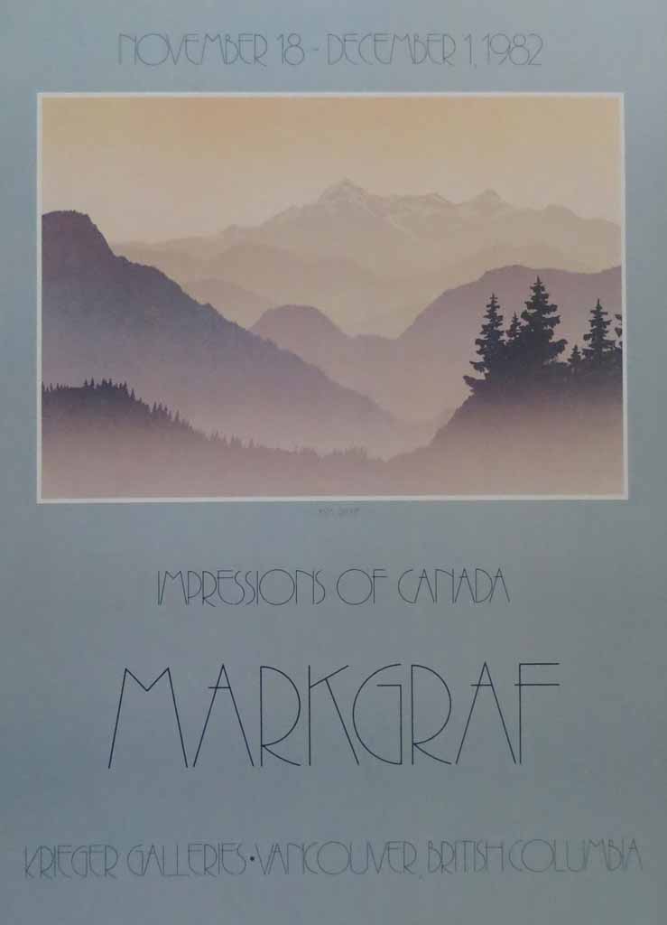 Coastal Range, Impressions Of Canada by Peter and Traudl Markgraf, Krieger Galleries, Vancouver British Columbia 1982 - offset lithograph vintage fine art poster print